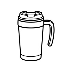 Obraz premium Black and white travel mug.