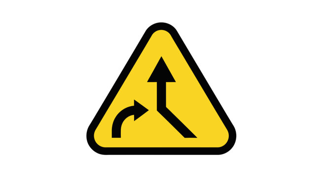 Road sign indicating merging traffic ahead