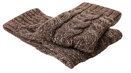 Fototapeta premium Brown Cable Knit Fingerless Gloves