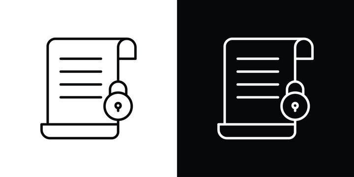 Code of conduct icon set, black and white color designs