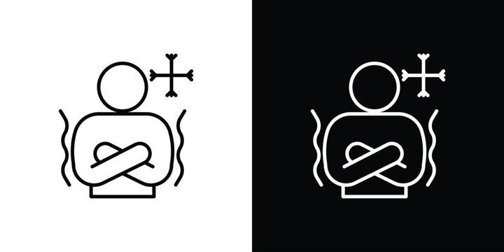 Cold human icon set, black and white color designs