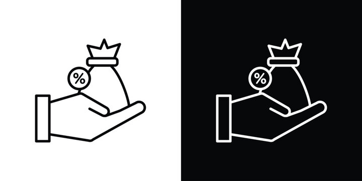 Commission icon set, black and white color designs