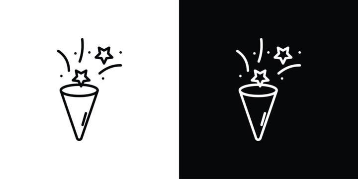 Congratulations icon set, black and white color designs