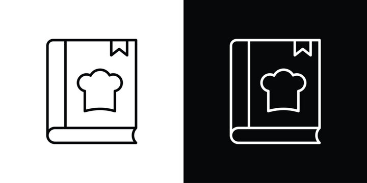 Cookbook icon set, black and white color designs