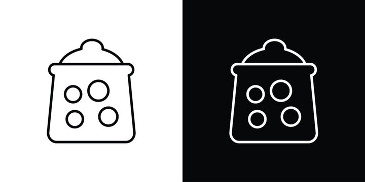 Cookies jar icon set, black and white color designs