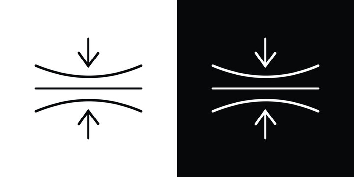 Elasticity icon set, black and white color designs