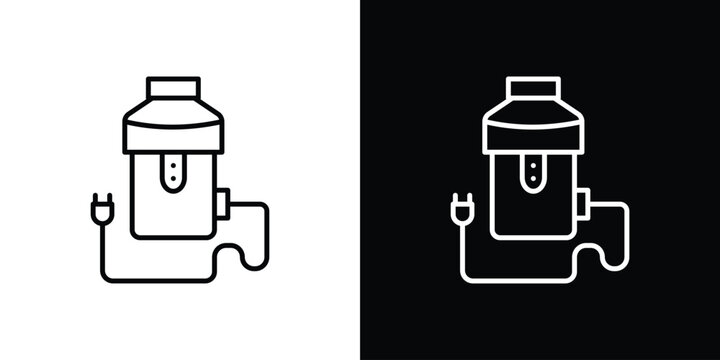 Garbage disposal icon set, black and white color designs