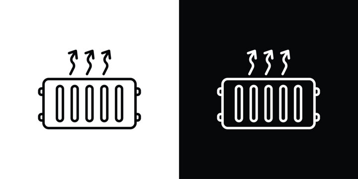 Heat icon set, black and white color designs