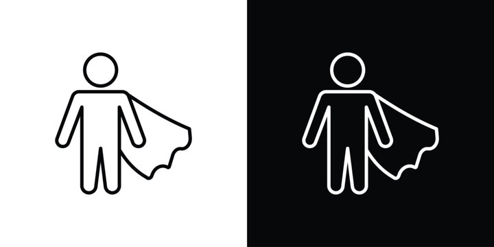 Hero icon set, black and white color designs