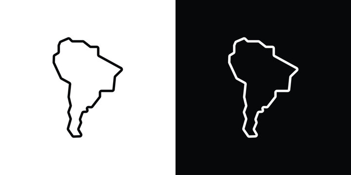 Latin america icon set, black and white color designs