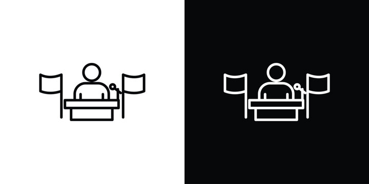 Mayor icon set, black and white color designs