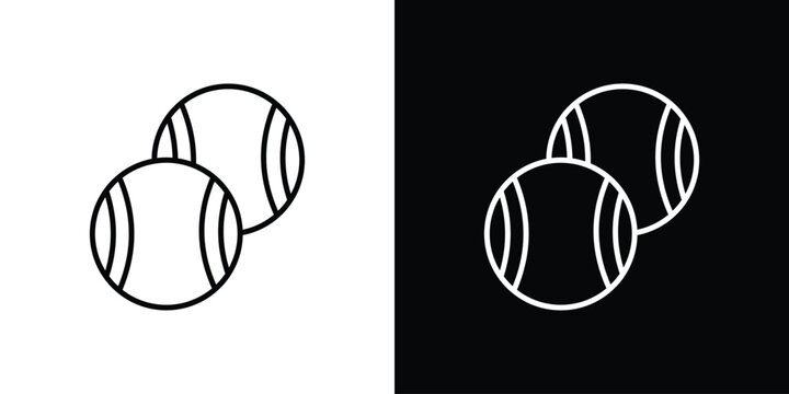 Petanque icon set, black and white color designs