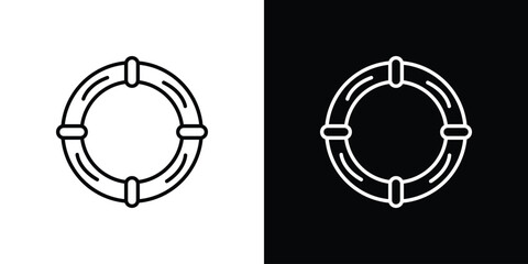 Rubber ring icon set, black and white color designs © Dingdong