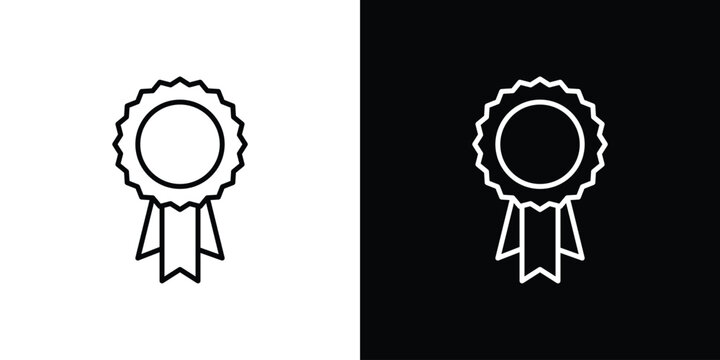 Recognition icon set, black and white color designs