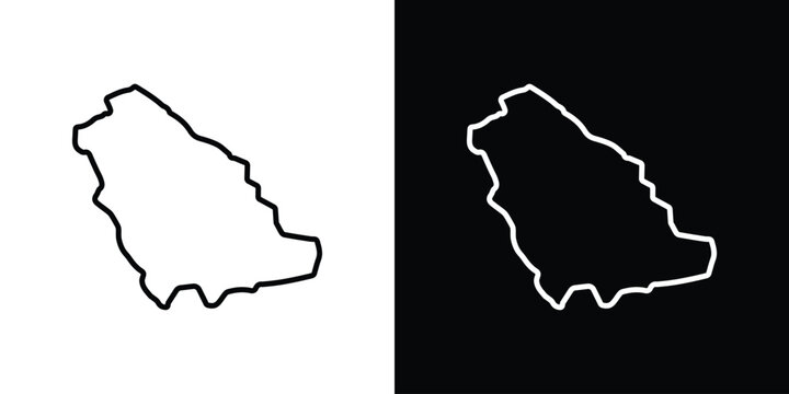 Saudi arabia icon set, black and white color designs