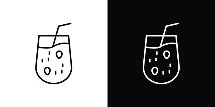 Smoothies icon set, black and white color designs