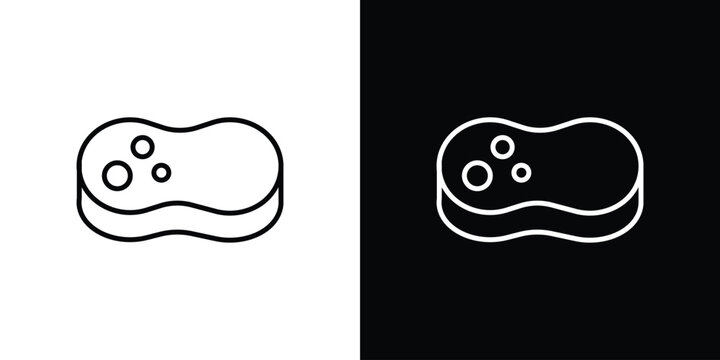 Soap cleaning icon set, black and white color designs