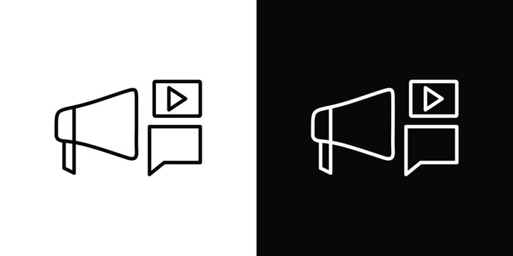 Social campaign icon set, black and white color designs