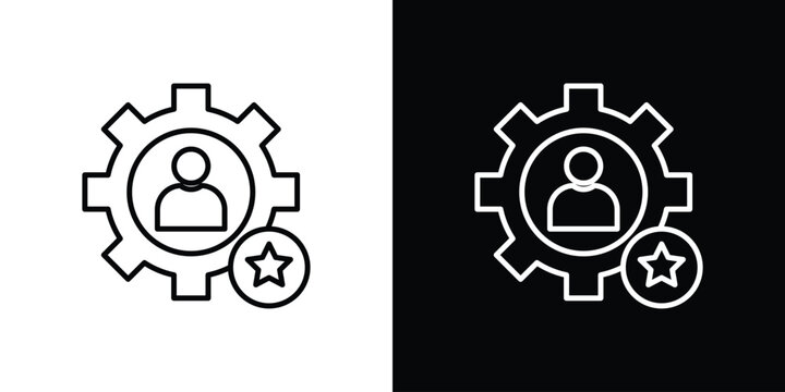Soft skills icon set, black and white color designs