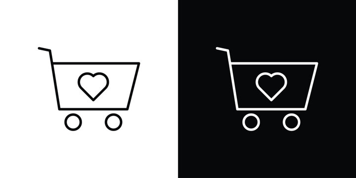 Solidarity purchase icon set, black and white color designs
