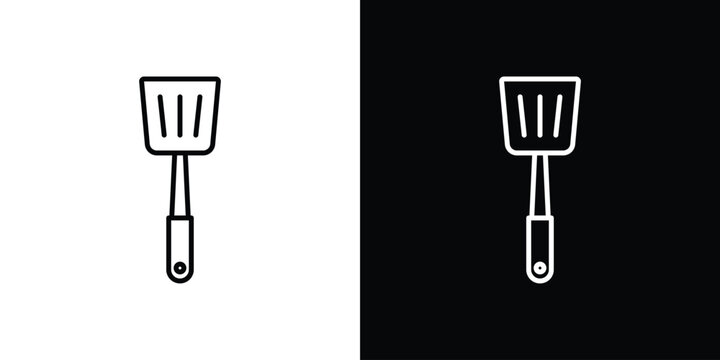 Spatula icon set, black and white color designs