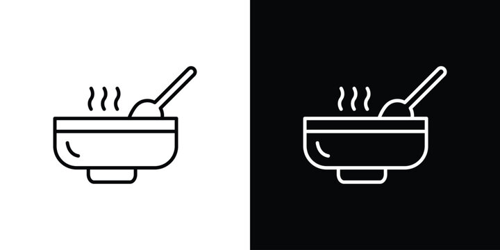 Stew icon set, black and white color designs