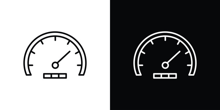 Speedometer icon set, black and white color designs