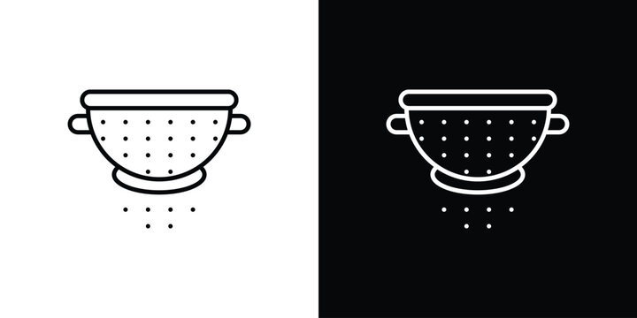 Strainer icon set, black and white color designs