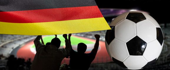 cheering football supporters and Germany flag © Melinda Nagy