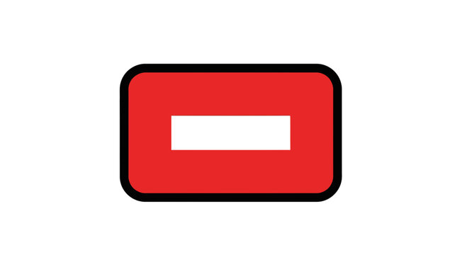 Red rectangular icon with white