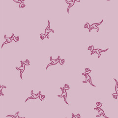 Obraz premium dilophosaurus dinosaur animal vector line seamless pattern dilophosaurus dinosaur animal sign illustration