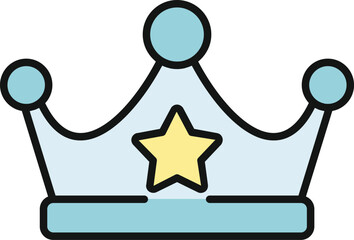 Naklejka premium Crown with a star icon depicting royalty, power, and achievement