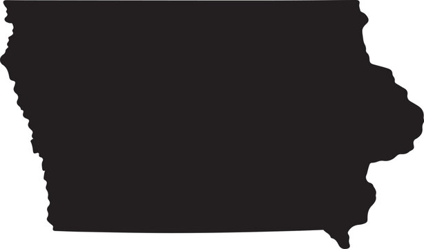 Iowa state map outline silhouette vector