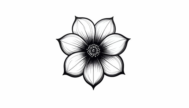 Feedio_Vector_Success_Feedio_minimalist black and white flower icon of floral monogram circle clean vector line art isolated on white back_0215f.