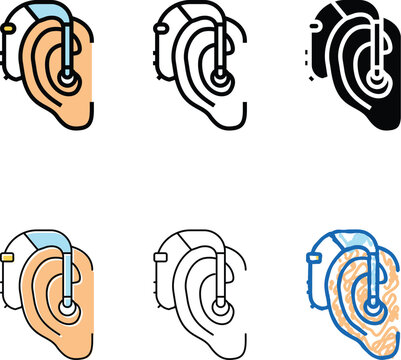 hearing aids color icon vector. hearing aids sign. isolated symbol types