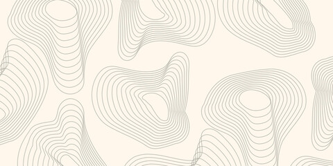 Vintage Detailed Contour Topographic Map Of Wild West Abstract Vector Background. Retro Outline Topographic Map Vector © Sahimah