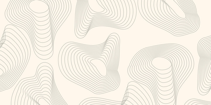 Vintage Detailed Contour Topographic Map Of Wild West Abstract Vector Background. Retro Outline Topographic Map Vector