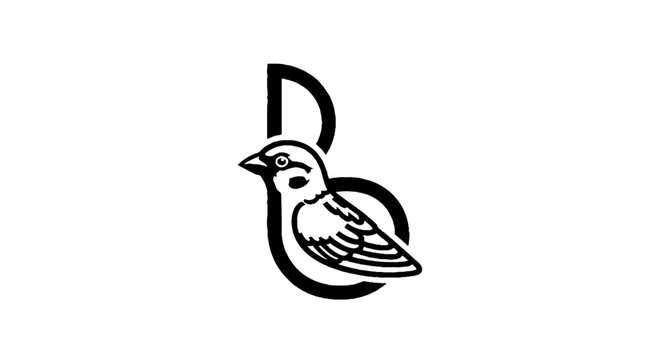 Minimalist bird logo with letter integration design.