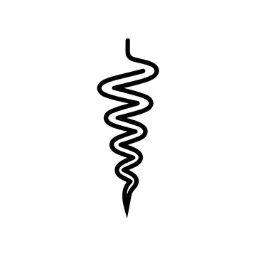 Black Squiggly Line Drawing Art.