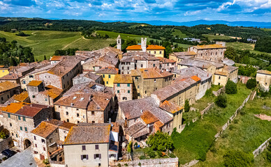 Naklejka premium View of Trequanda in the province of Siena,Tuscany, Italy