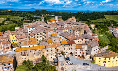 Naklejka premium View of Trequanda in the province of Siena,Tuscany, Italy