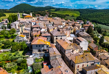 Obraz premium View of Trequanda in the province of Siena,Tuscany, Italy