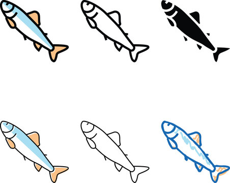 parr salmon color icon vector. parr salmon sign. isolated variety symbol