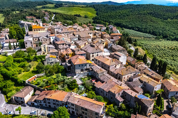 Naklejka premium View of Trequanda in the province of Siena,Tuscany, Italy