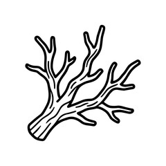 Black and white coral branch drawing. © aprilianalfareshkiig