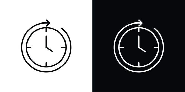 Time forward icon on a white background. Vector Icon Design