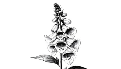 Detailed illustration of a foxglove flower. © Baskara