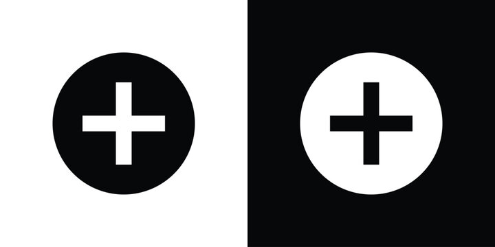 Add icon design. Vector Illustration pack in black and white