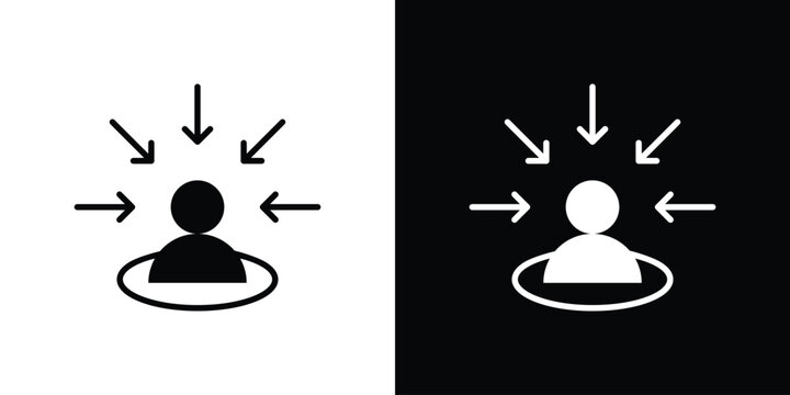 Centric consumer icon design. Vector Illustration pack in black and white
