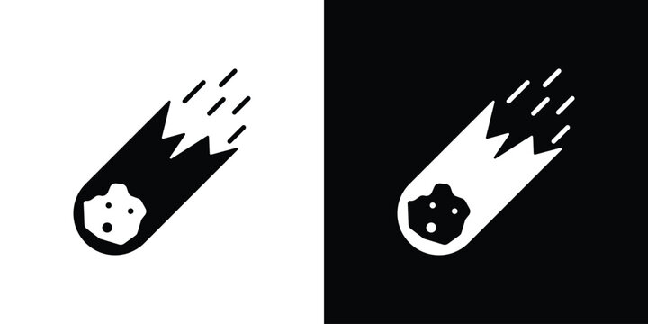 Comet icon design. Vector Illustration pack in black and white